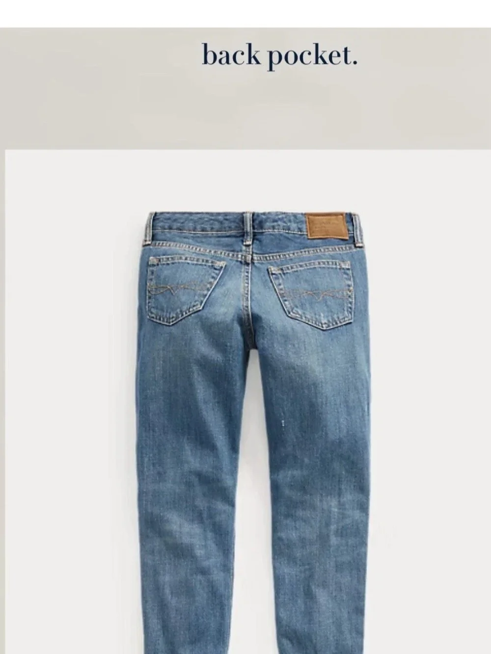 Ralph Lauren Girls Slim Boyfriend Jeans in Light Blue Denim